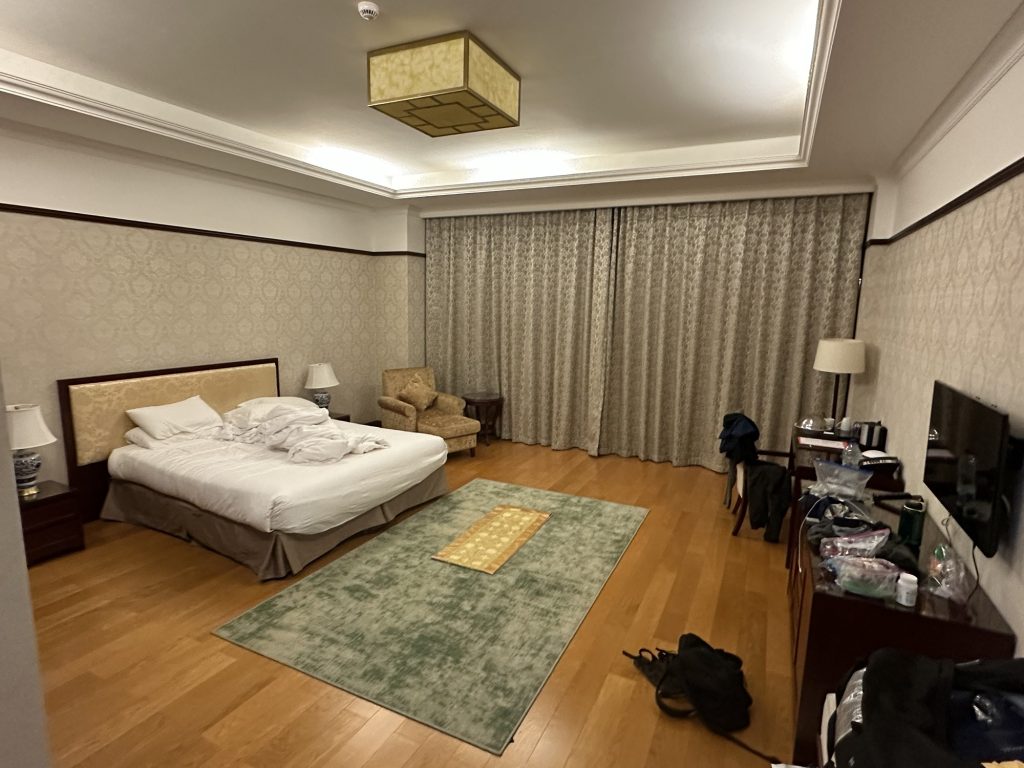 I don’t normally stay at nice hotels, but kinda felt like splurging during the four nights I’d be staying in Malabo. Here is the room I stayed in at Colinas Hotel. It was nice to have what at first glance appears to be a nice clean air conditioned room to retreat back to after a day of sightseeing. That said…